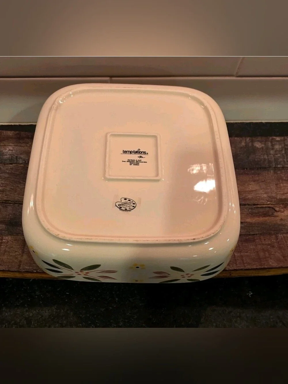 Temp-tations Old World Confetti 2.5 Quart Square Handled Baking/serving Dish